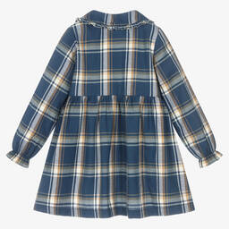 Paloma de la O-Girls Blue Check Cotton Dress | Childrensalon Outlet