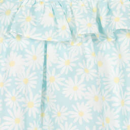 Paloma de la O-Girls Blue Cotton Daisy Print Dress | Childrensalon Outlet