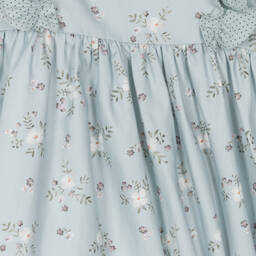 Paloma de la O-Girls Blue Cotton Floral Dress | Childrensalon Outlet