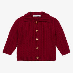 Paloma de la O-Girls Burgundy Red Knitted Cardigan | Childrensalon Outlet