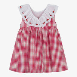 Paloma de la O-Girls Cherry Check Ladybird Dress | Childrensalon Outlet