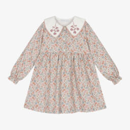Paloma de la O-Girls Dusky Pink Floral Dress | Childrensalon Outlet