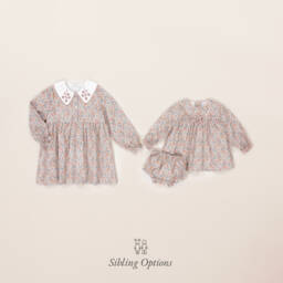 Paloma de la O-Girls Dusky Pink Floral Dress | Childrensalon Outlet