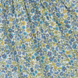 Paloma de la O-Girls Floral Cotton Dress in Blue | Childrensalon Outlet