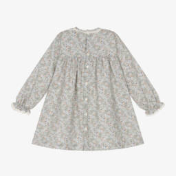 بالوما دي لا أو-فستان بطبعة ورود قطن لون أزرق | Childrensalon Outlet