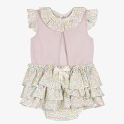 Paloma de la O-Girls Lilac & Green Floral Shorts Set | Childrensalon Outlet