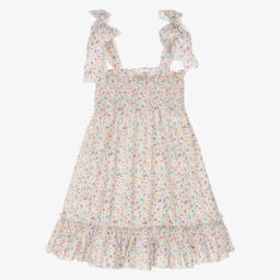 Paloma de la O-Girls Mint & Ivory Floral Sundress | Childrensalon Outlet