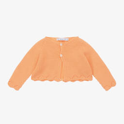 Paloma de la O-Girls Orange Knitted Cardigan | Childrensalon Outlet