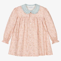 Paloma de la O-Girls Pink Cotton Floral Dress | Childrensalon Outlet