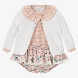 Paloma de la O-Розовый комплект с шортами из хлопка для девочек | Childrensalon Outlet