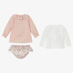 Paloma de la O-Розовый комплект с шортами из хлопка для девочек | Childrensalon Outlet