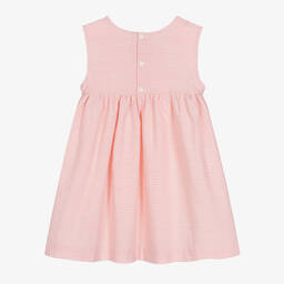Paloma de la O-Girls Pink Cotton Striped Dress | Childrensalon Outlet