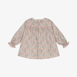 Paloma de la O-Girls Pink Floral Cotton Frock | Childrensalon Outlet