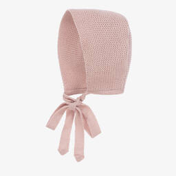 Paloma de la O-Girls Pink Knitted Bonnet | Childrensalon Outlet