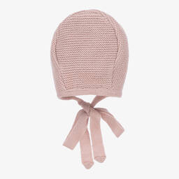 Paloma de la O-Girls Pink Knitted Bonnet | Childrensalon Outlet