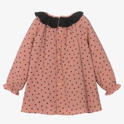 Paloma de la O-Розовое хлопковое платье со звездами | Childrensalon Outlet