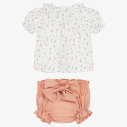 Paloma de la O-Girls Pink & White Floral Ensemble | Childrensalon Outlet