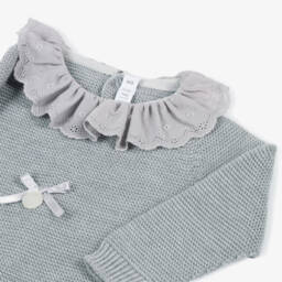 بالوما دي لا أو-بيبي غرو بناتي مزيج صوف محبوك لون رمادي | Childrensalon Outlet