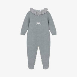 بالوما دي لا أو-بيبي غرو بناتي مزيج صوف محبوك لون رمادي | Childrensalon Outlet