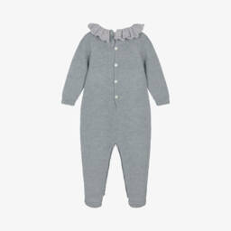 بالوما دي لا أو-بيبي غرو بناتي مزيج صوف محبوك لون رمادي | Childrensalon Outlet