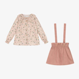 Paloma de la O-Girls Velvet Skirt and Blouse Set | Childrensalon Outlet