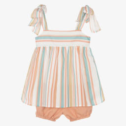 Paloma de la O-Яркий розовый полосатый ансамбль для девочек | Childrensalon Outlet