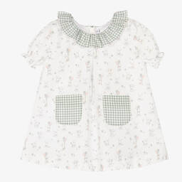 بالوما دي لا أو-فستان قطن لون أبيض للمولودات | Childrensalon Outlet