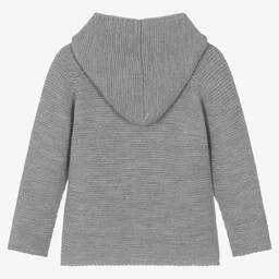 Paloma de la O-Grey Hooded Knit Cardigan | Childrensalon Outlet