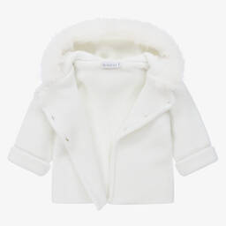بالوما دي لا أو-جاكيت هودي مزيج أكريليك محبوك لون عاجي | Childrensalon Outlet