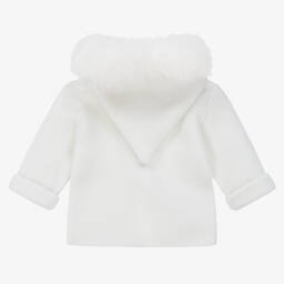 بالوما دي لا أو-جاكيت هودي مزيج أكريليك محبوك لون عاجي | Childrensalon Outlet