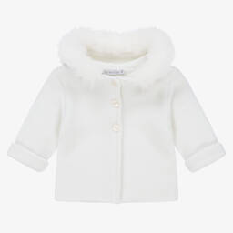 بالوما دي لا أو-جاكيت هودي مزيج أكريليك محبوك لون عاجي | Childrensalon Outlet