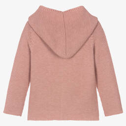 Paloma de la O-Pink Hooded Knit Cardigan | Childrensalon Outlet