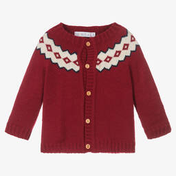 Paloma de la O-Red Fair Isle Cardigan | Childrensalon Outlet