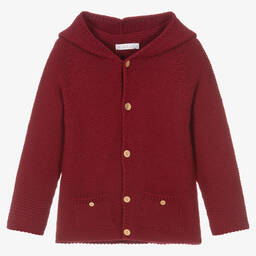 Paloma de la O-Red Hooded Knit Cardigan | Childrensalon Outlet