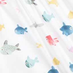 Paloma de la O-Белое хлопковое платье с рыбками | Childrensalon Outlet
