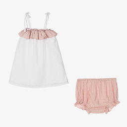 Paloma de la O-White Cut Work Dress Set | Childrensalon Outlet