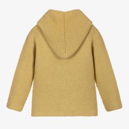 Paloma de la O-Yellow Knitted Hooded Jacket | Childrensalon Outlet