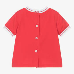 Pan Con Chocolate-Baby Boys Red Cotton T-Shirt | Childrensalon Outlet