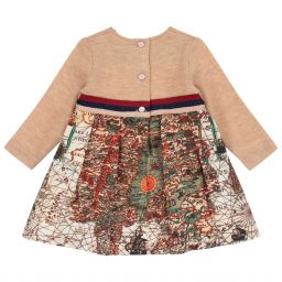 بان كون شوكولا-Beige Cotton Map Dress | Childrensalon Outlet