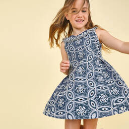 Pan Con Chocolate-Blue Lace Dress | Childrensalon Outlet