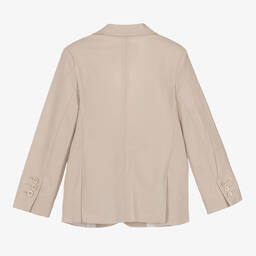 Pan Con Chocolate-Boys Beige Cotton & Linen Blazer | Childrensalon Outlet
