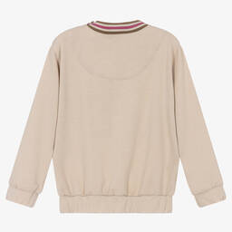 Pan Con Chocolate-Boys Beige Jersey Sweatshirt | Childrensalon Outlet