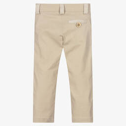 بان كون شوكولا-بنطلون قطن وكتان لون بيج للأولاد | Childrensalon Outlet