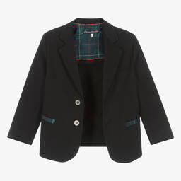 Pan Con Chocolate-Boys Black Cotton Blazer | Childrensalon Outlet