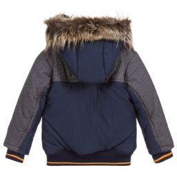 بان كون شوكولا-Boys Blue Hooded Jacket | Childrensalon Outlet