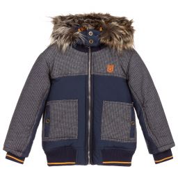 بان كون شوكولا-Boys Blue Hooded Jacket | Childrensalon Outlet