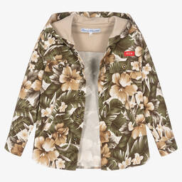 بان كون شوكولا-شاكيت قطن تويل لون بيج وأخضر كاكي للأولاد | Childrensalon Outlet