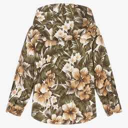 بان كون شوكولا-شاكيت قطن تويل لون بيج وأخضر كاكي للأولاد | Childrensalon Outlet