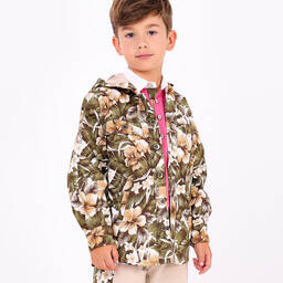 بان كون شوكولا-شاكيت قطن تويل لون بيج وأخضر كاكي للأولاد | Childrensalon Outlet