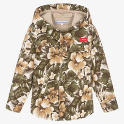 بان كون شوكولا-شاكيت قطن تويل لون بيج وأخضر كاكي للأولاد | Childrensalon Outlet